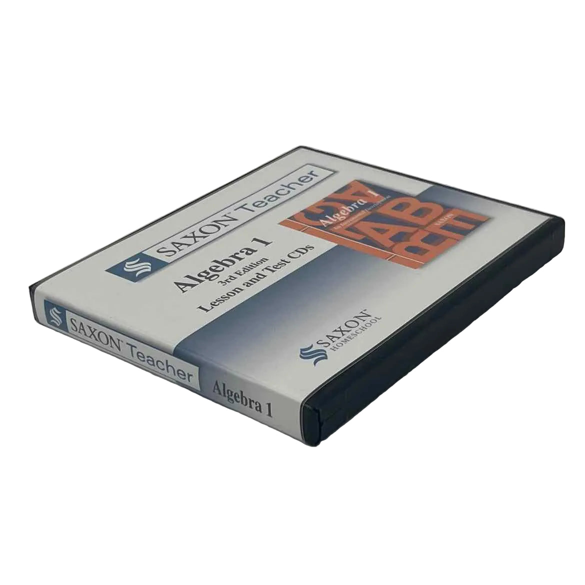 Saxon Algebra 1 3rd Ed. Lessons & Test CD-ROM Set on a white background.