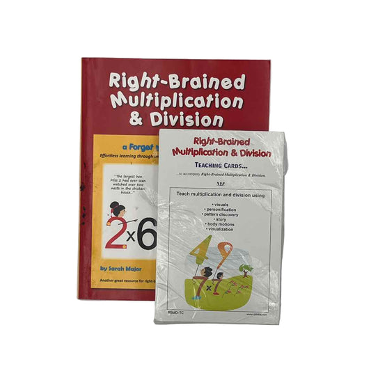Right-Brained Multiplication & Division Book & Teaching Cards Set