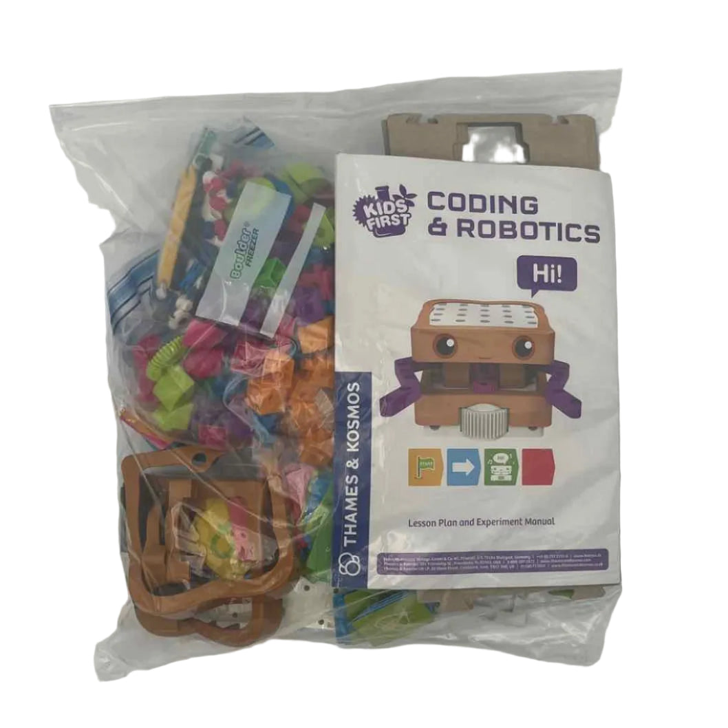 Kids First Coding & Robotics Kit (missing 1 short anchor pin) on a white background.