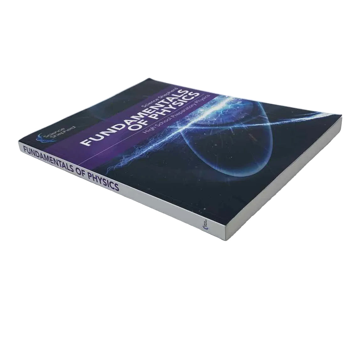 Science Shepherd Fundamentals of Physics Textbook on a white background.
