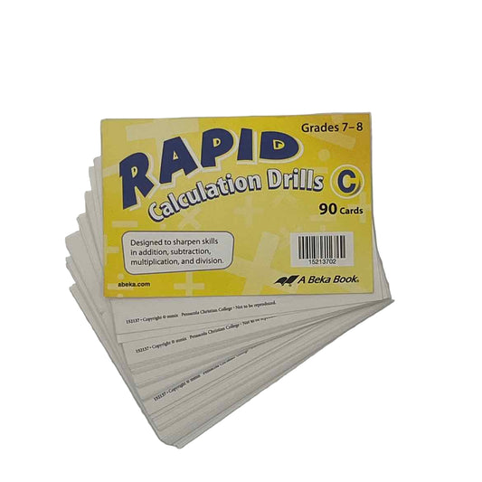 A Beka 7th-8th Grade Rapid Calculation Drills C