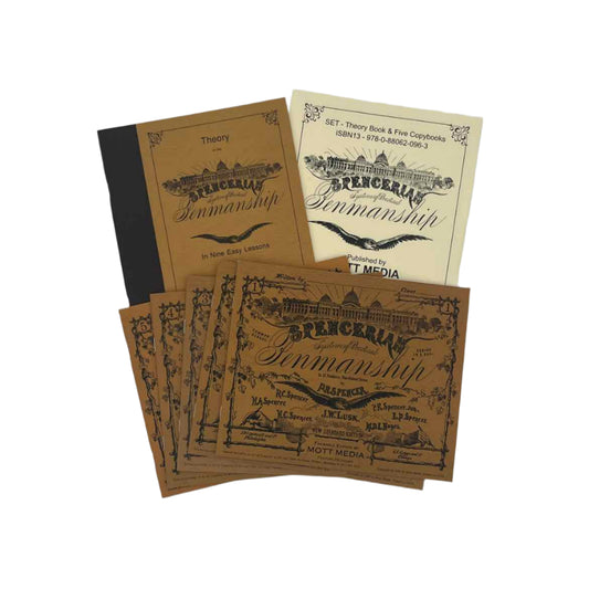 Mott Media Spencerian Penmanship Theory Book & 5 Copybooks Set