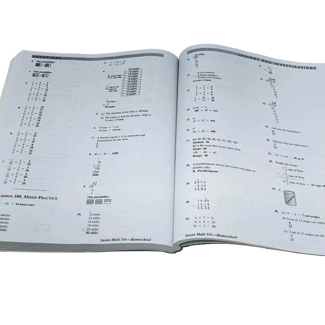 Saxon Math Homeschool 5/4 Solutions Manual