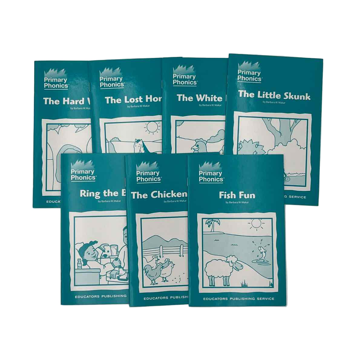K-2nd Grade Primary Phonics 4 Set of 7 Storybooks (missing #6, #7 and #9) Barbara W. Makar