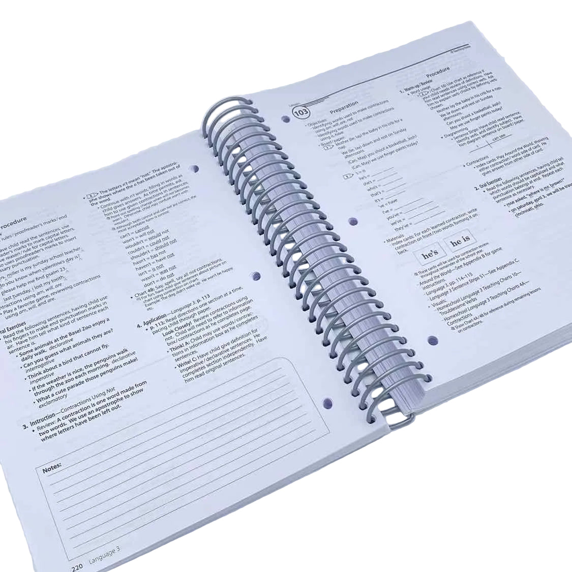 A Beka 3rd Grade Lesson Plan Book Language Arts Curriculum on a white background.
