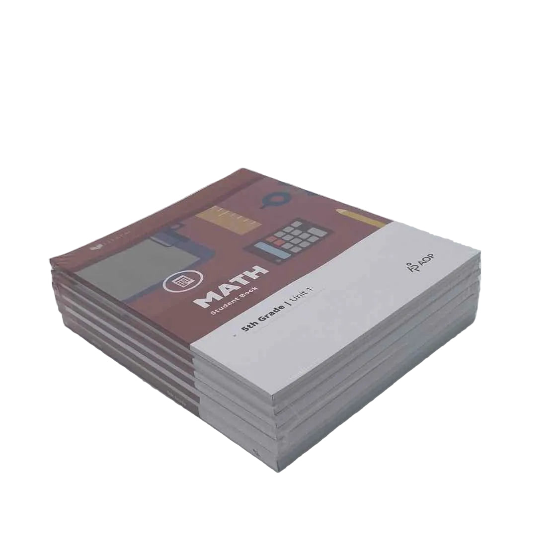 Alpha Omega Publications 5th Grade Math Curriculum on a white background.