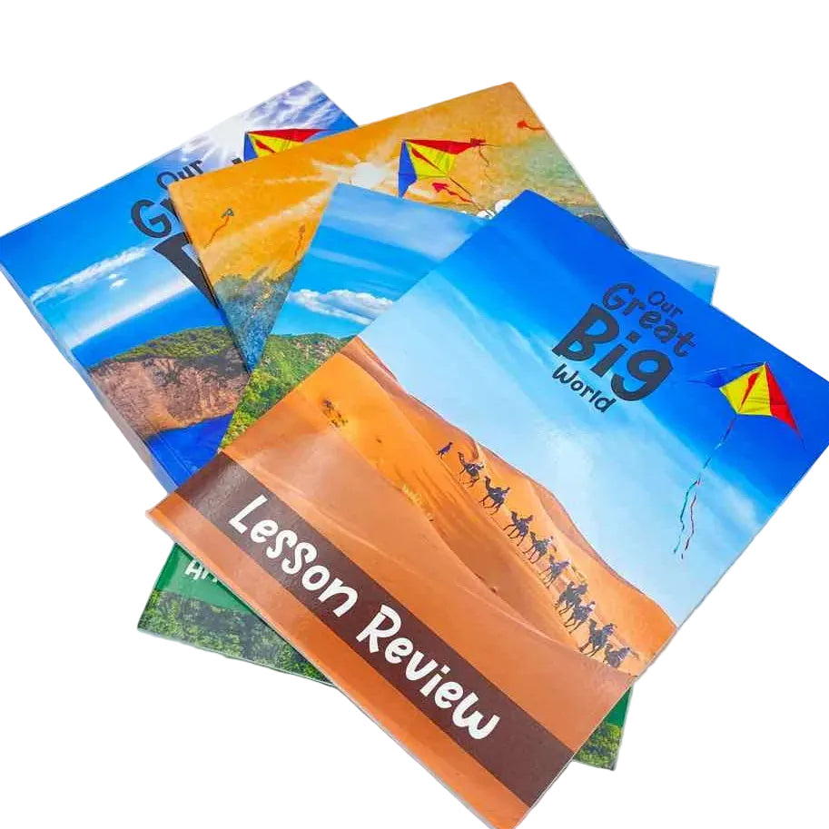 Notgrass Our Great Big World Text Lesson Review, Answer Key & Folktales & Songs Set Geography Curriculum