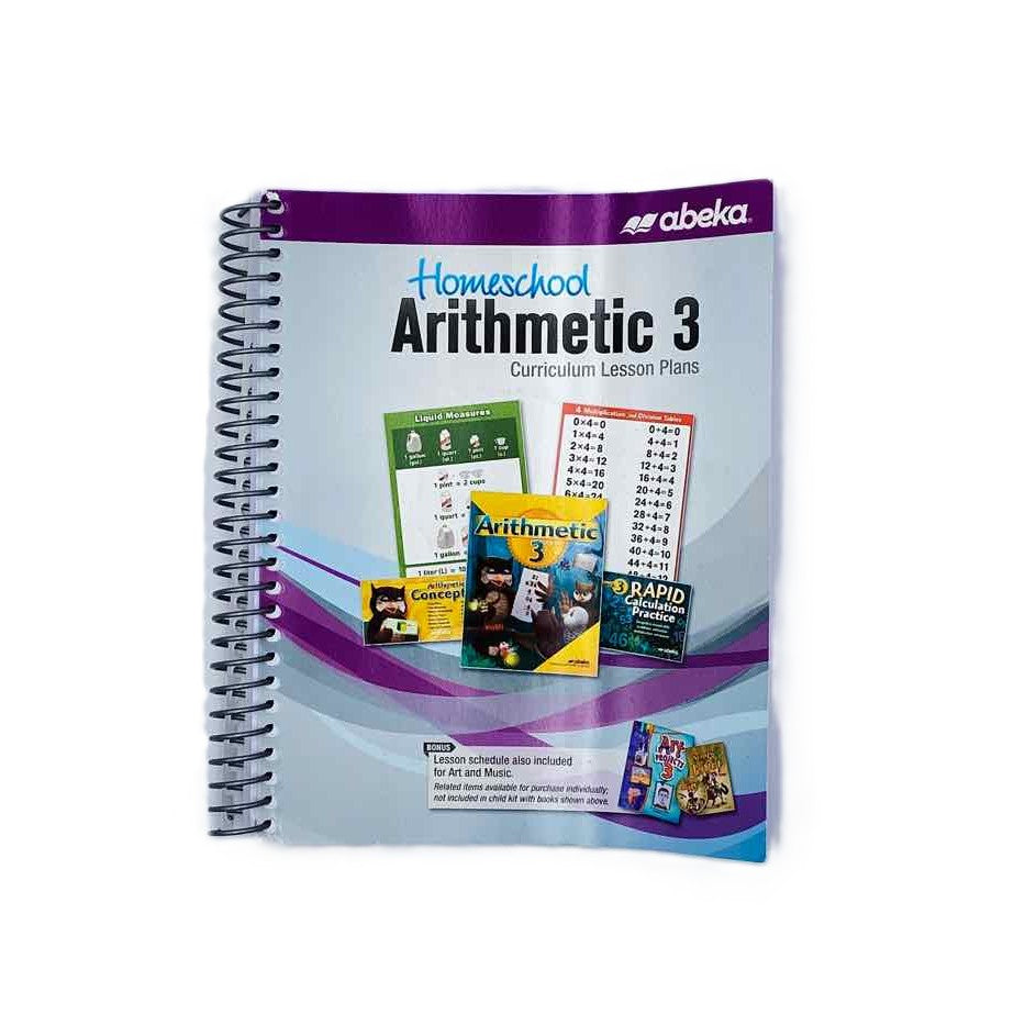A Beka Arithmetic 3 Curriculum Lesson Plans on a white background.