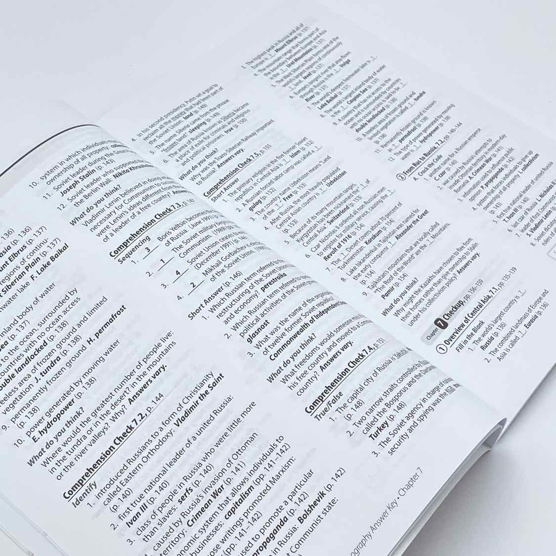 A Beka 5th Grade Eastern Hemisphere History & Geography Text Answer Key 1st Ed. History Curriculum