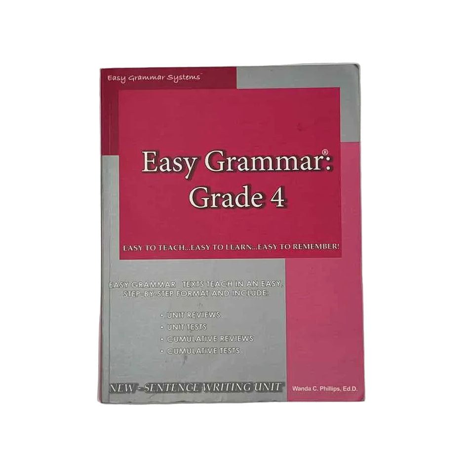 Easy Grammar: Grade 4 Teacher Ed. w/Student Pages on a white background.