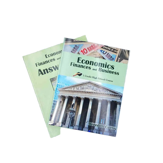 Economics Finances & Business Student Book & Answer Key on a white background.