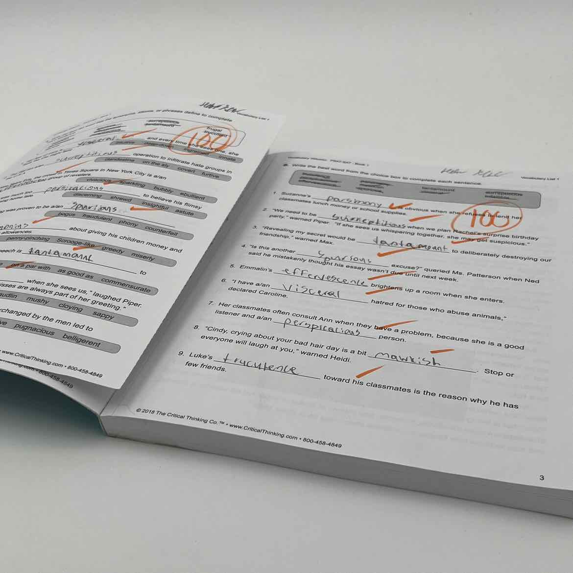 Critical Thinking Vocabulary Virtuoso PSAT-SAT Book 1 (2 pgs done)
