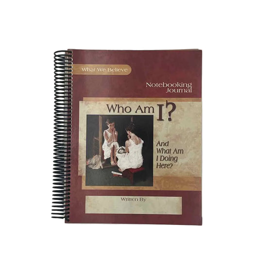 Apologia Who Am I? Notebooking Journal on a white background.