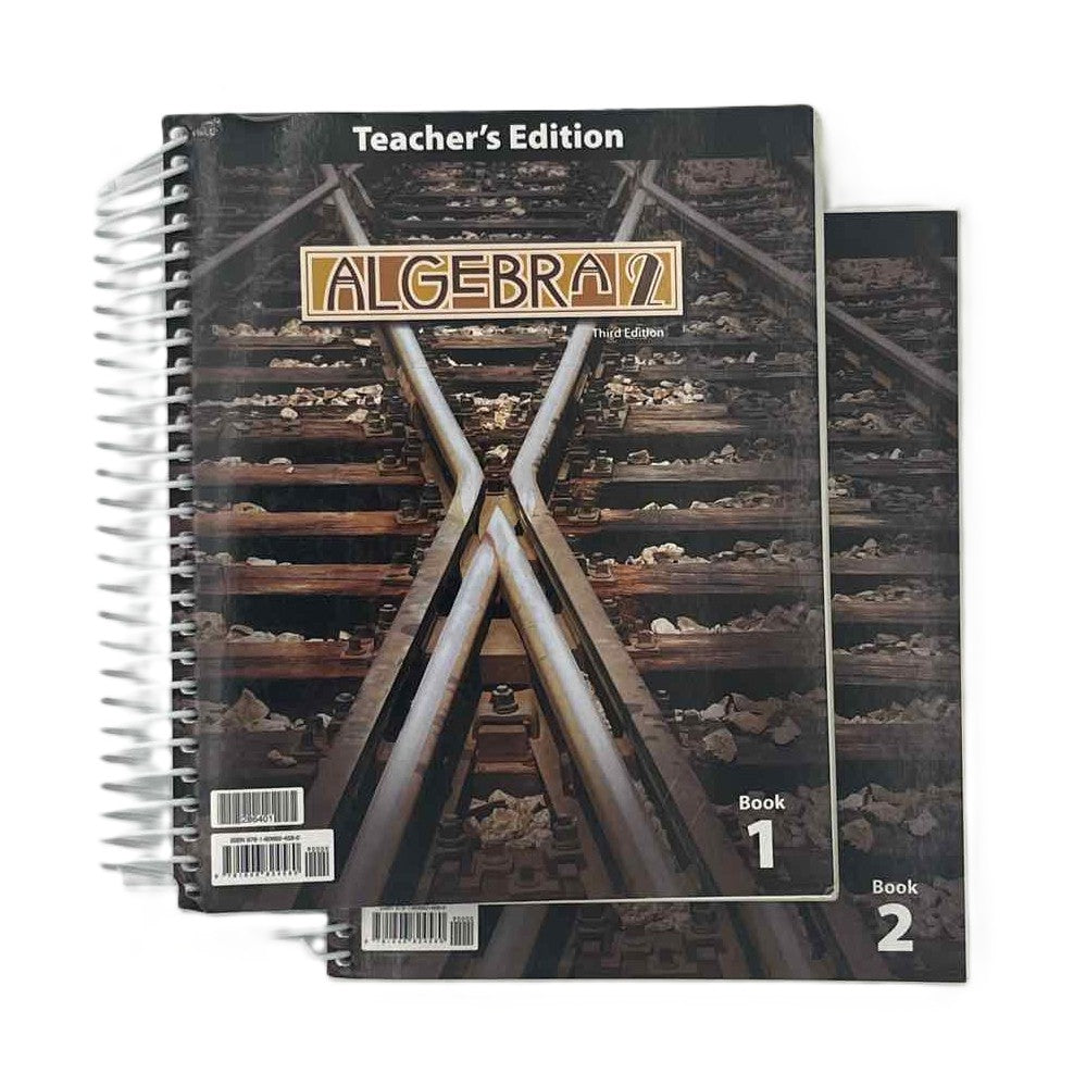 Bob Jones Algebra 2 Teacher's Edition 2-Vol. Set 3rd Ed. on a white background.