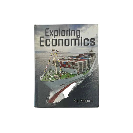 Notgrass Highschool Exploring Economics Textbook on a white background.