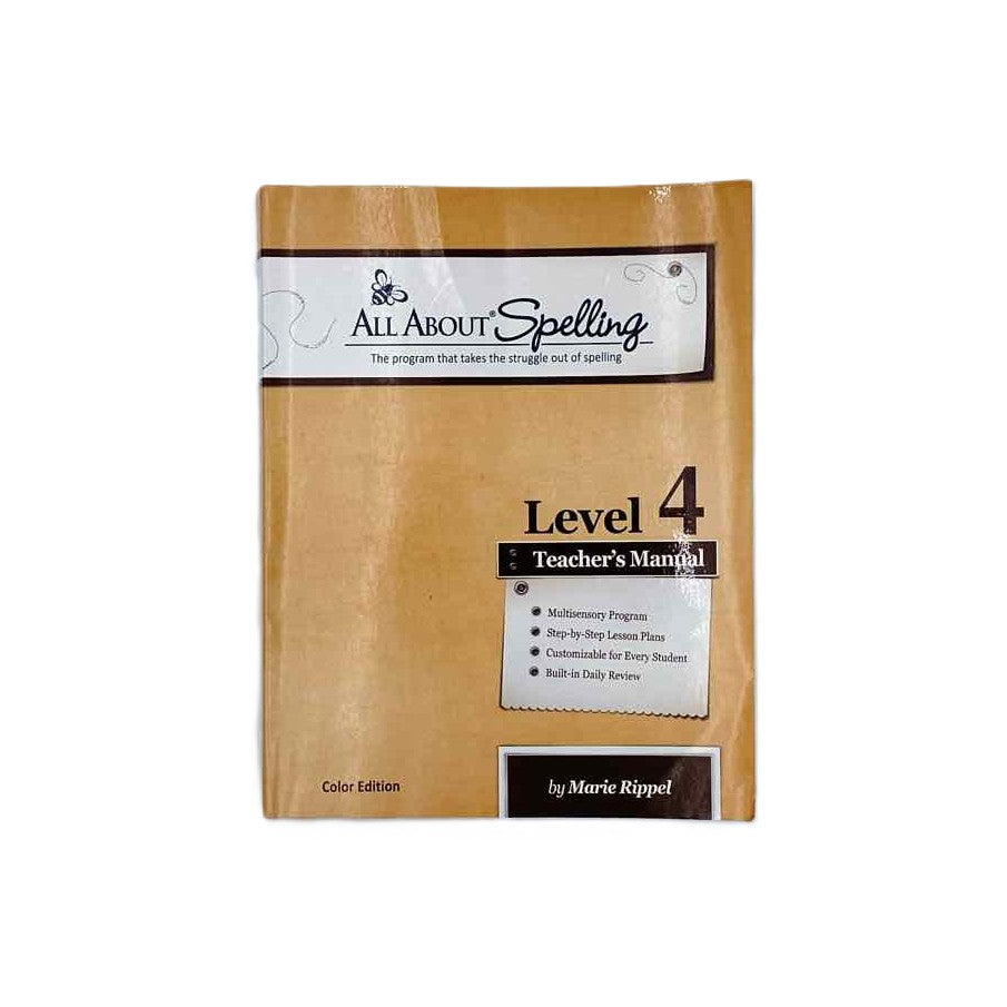 AAS Lvl. 4 Teacher's Manual (some pencil markings) Spelling Curriculum on a white background.