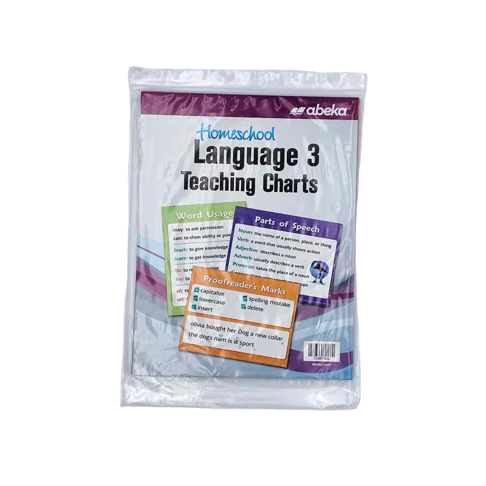 A Beka 3rd Grade Visual Aid Language Arts Curriculum on a white background.