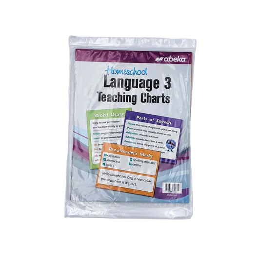 Abeka Language Arts Language 3 Teaching Charts Visual Aid Language Arts Curriculum on a white background.