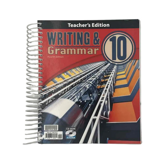 Bob Jones Writing & Grammar 10 Teacher's Edition 4th Ed. on a white background.