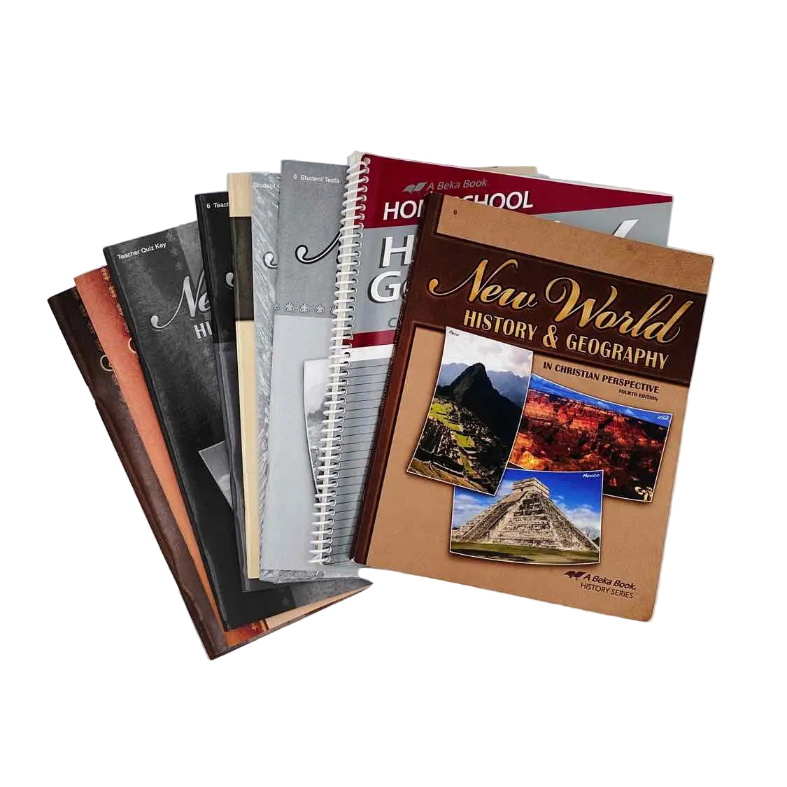 A Beka 6th Grade Complete Set 4th Ed. History Curriculum on a white background.