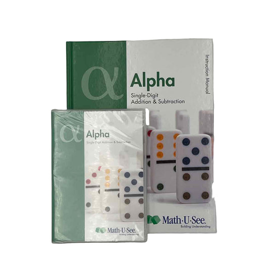 Math-U-See K-1st Grade Alpha - Single Digit Addition & Subtraction Instruction Manual & DVD Set