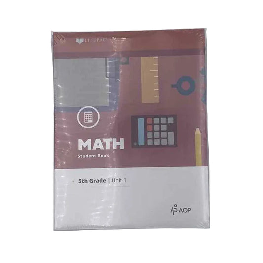 Alpha Omega Publications 5th Grade Math Curriculum on a white background.