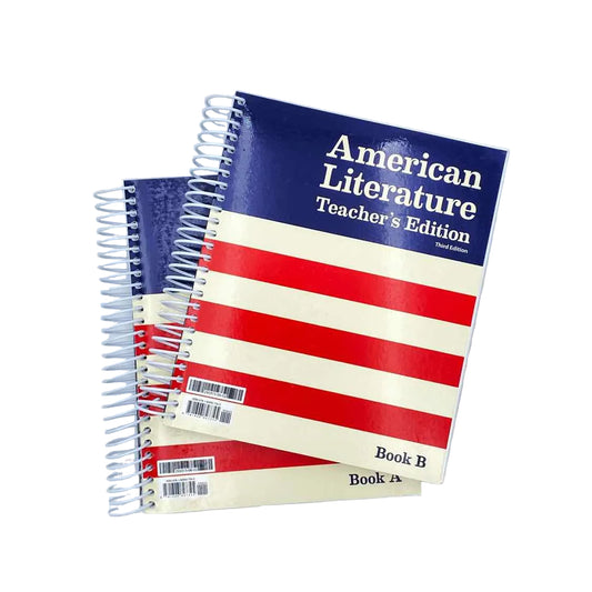 Bob Jones 11th Grade American Literature 3rd Ed. Teacher's Edition A & B on a white background.