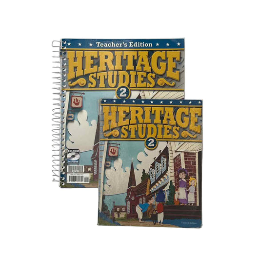 Bob Jones 2nd Grade Heritage Studies 2 (3rd. Ed) Teacher & Student Books (some cover wear on student book)