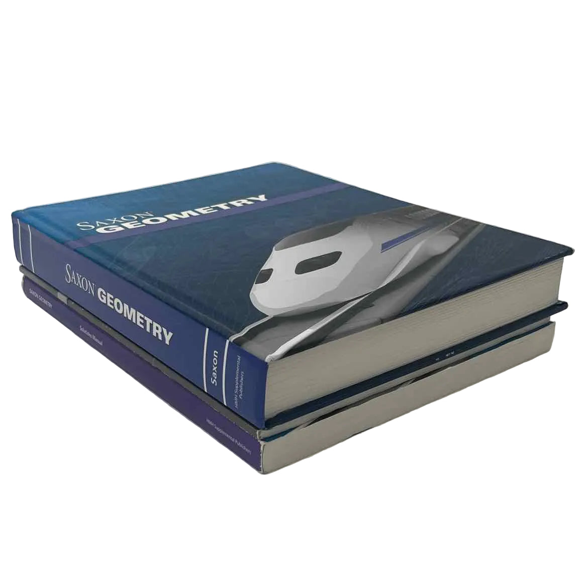 Saxon Geometry Homeschool Kit - Text, Solutions Manual & Testing Book (3-pc) on a white background.