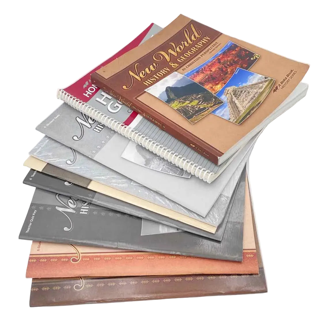 A Beka 6th Grade Complete Set 4th Ed. History Curriculum on a white background.