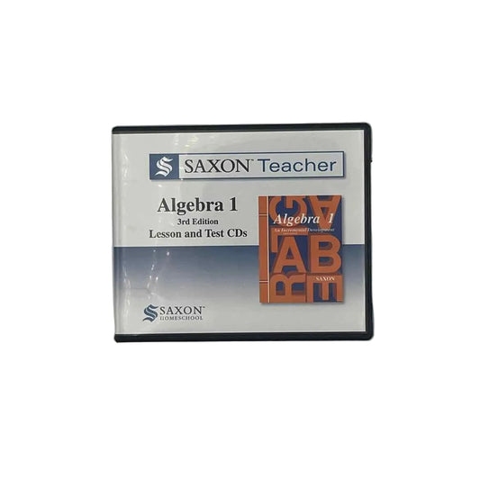 Saxon Algebra 1 3rd Ed. Lessons & Test CD-ROM Set on a white background.