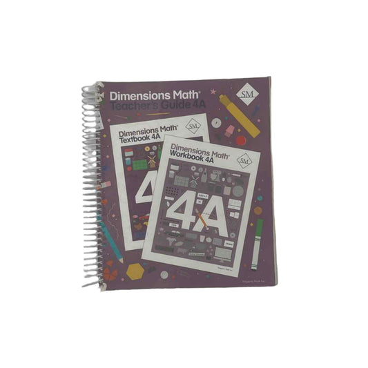 Singapore Math Dimensions Math Teacher's Guide 4A (cover wear)
