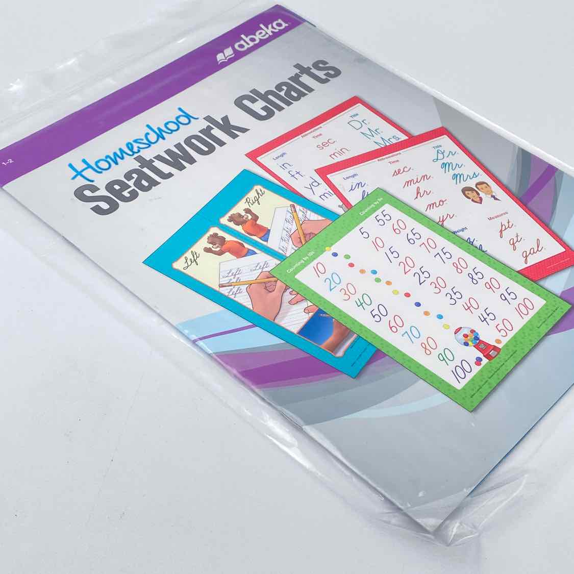 A Beka 1st and 2nd Grade Visual Aid Language Arts Curriculum on a white background.