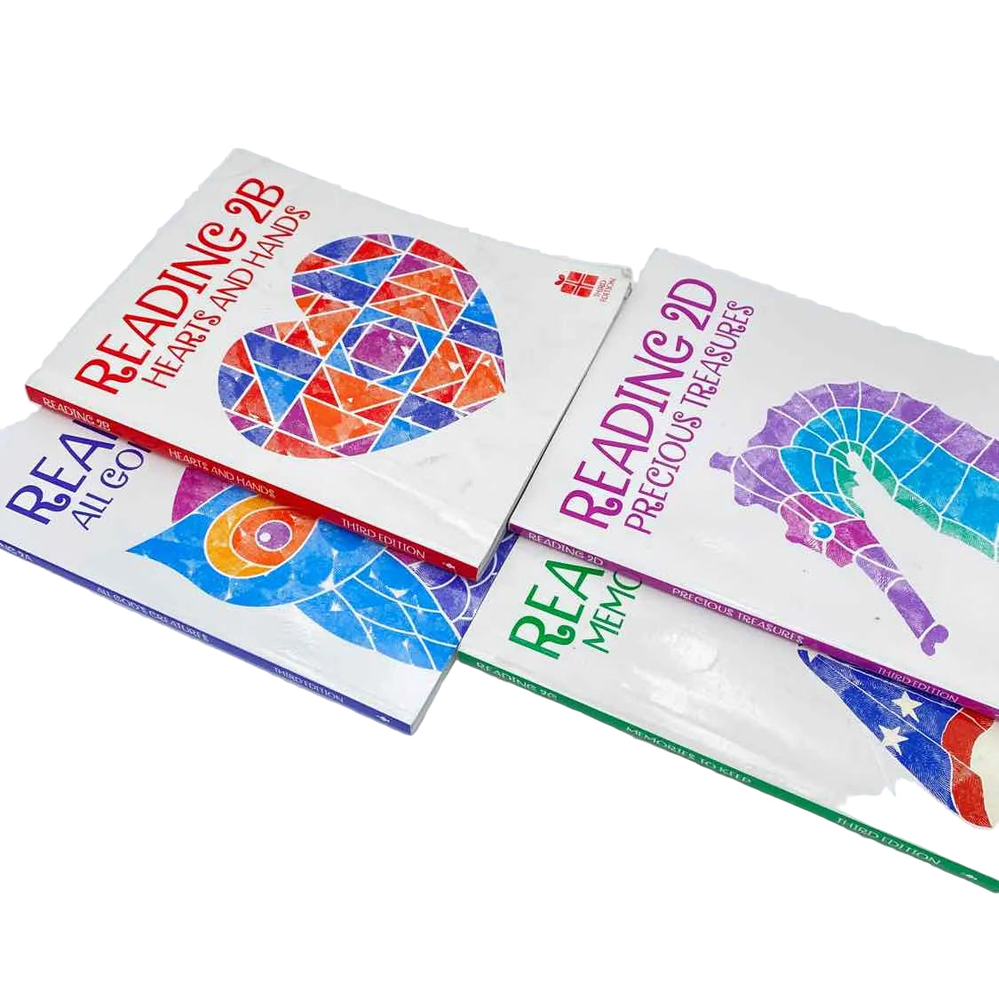 Bob Jones 2nd Grade 2A-2D Student Texts (4 books) Reading/Literature Curriculum on a white background.