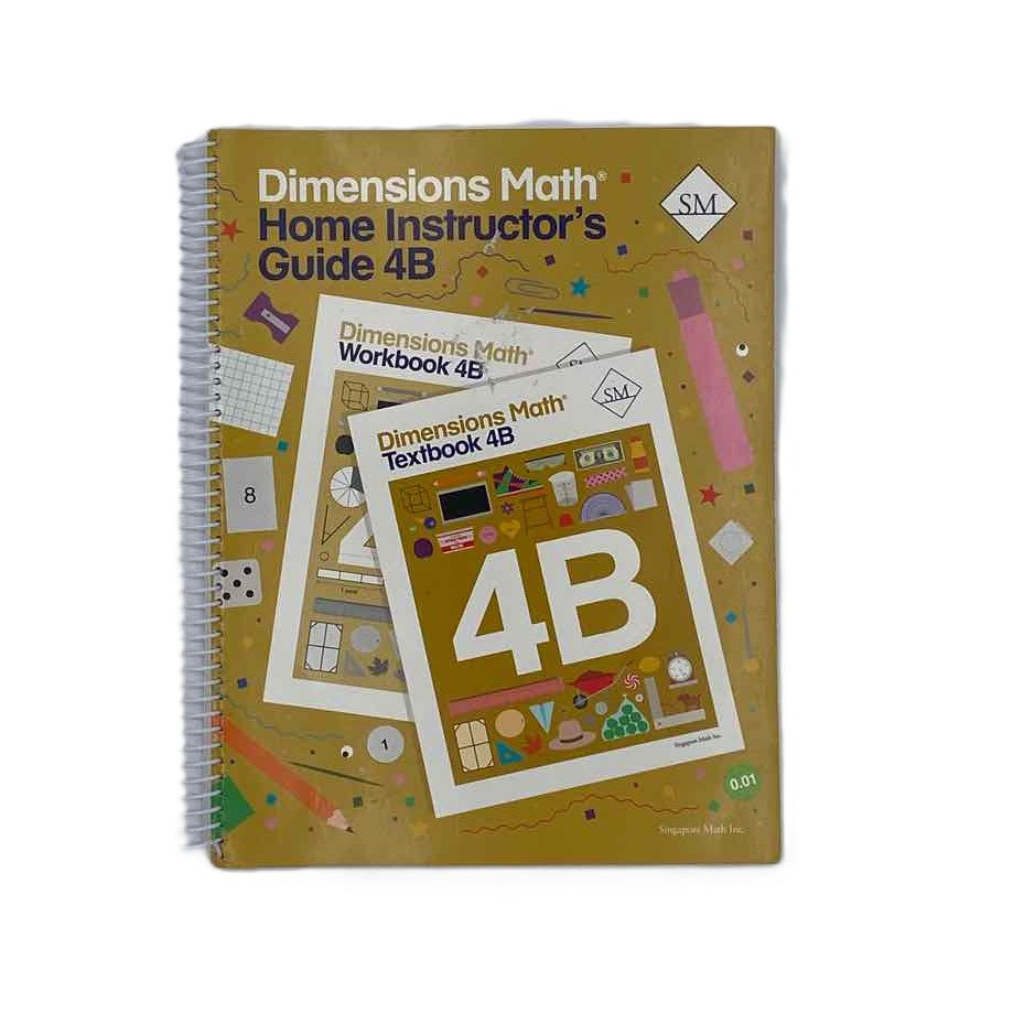 Singapore Math Dimensions Math Home Instructor's Guide 4B on a white background.