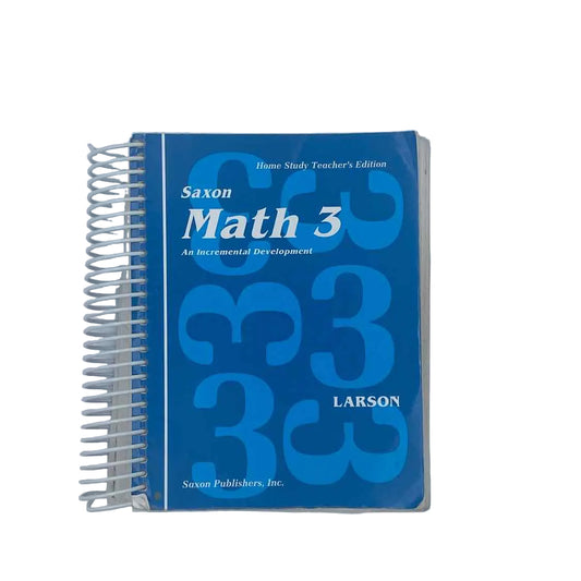 Saxon 3rd Grade Teacher Book Math Curriculum on a white background.