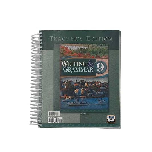 Bob Jones Writing & Grammar 9 Teacher's Edition 3rd Ed. on a white background.