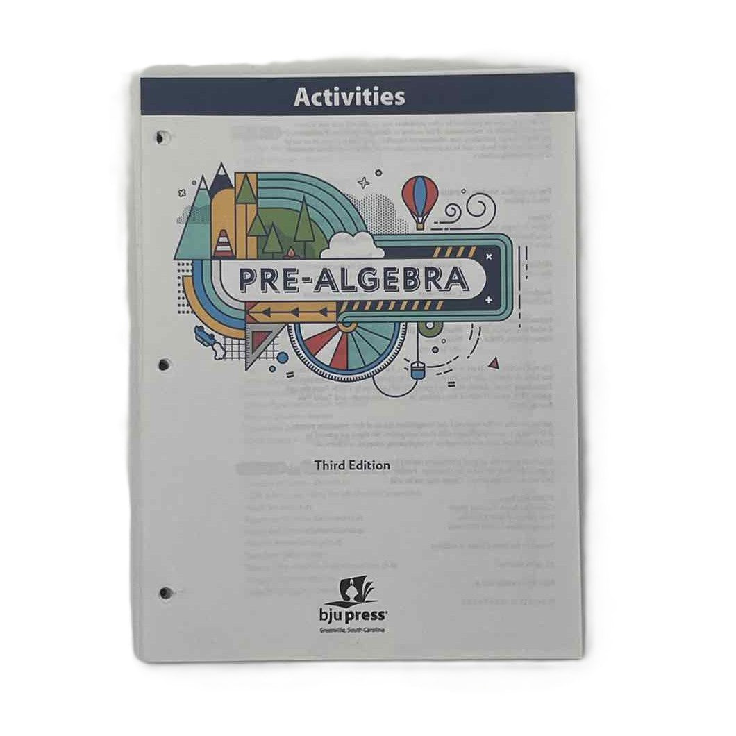 Bob Jones Pre-Algebra Activities (Loose leaf) 3rd Ed. on a white background.