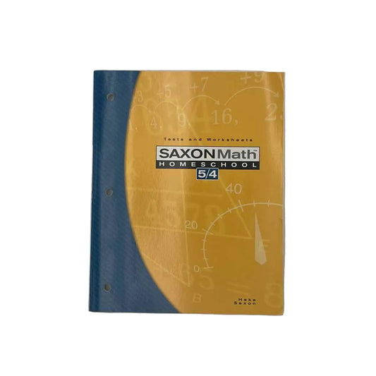 Saxon Math 5/4 Homeschool Tests & Worksheets on a white background.