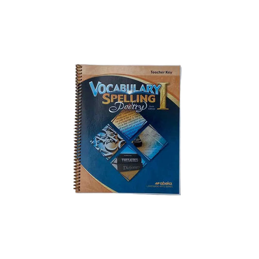 Vocabulary, Spelling, Poetry 1 Teacher Key A Beka 6th Ed. Language Arts Curriculum on a white background.
