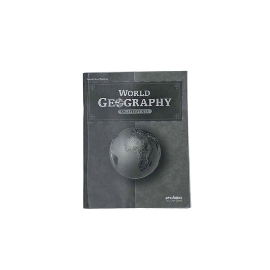 A Beka 9th Grade Answer Key 2nd Ed. Geography Curriculum on a white background.
