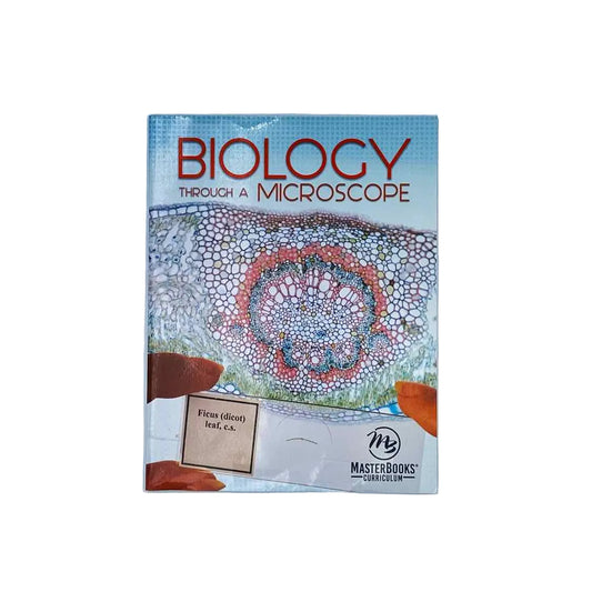 Biology Through a Microscope (some cover wear) on a white background.